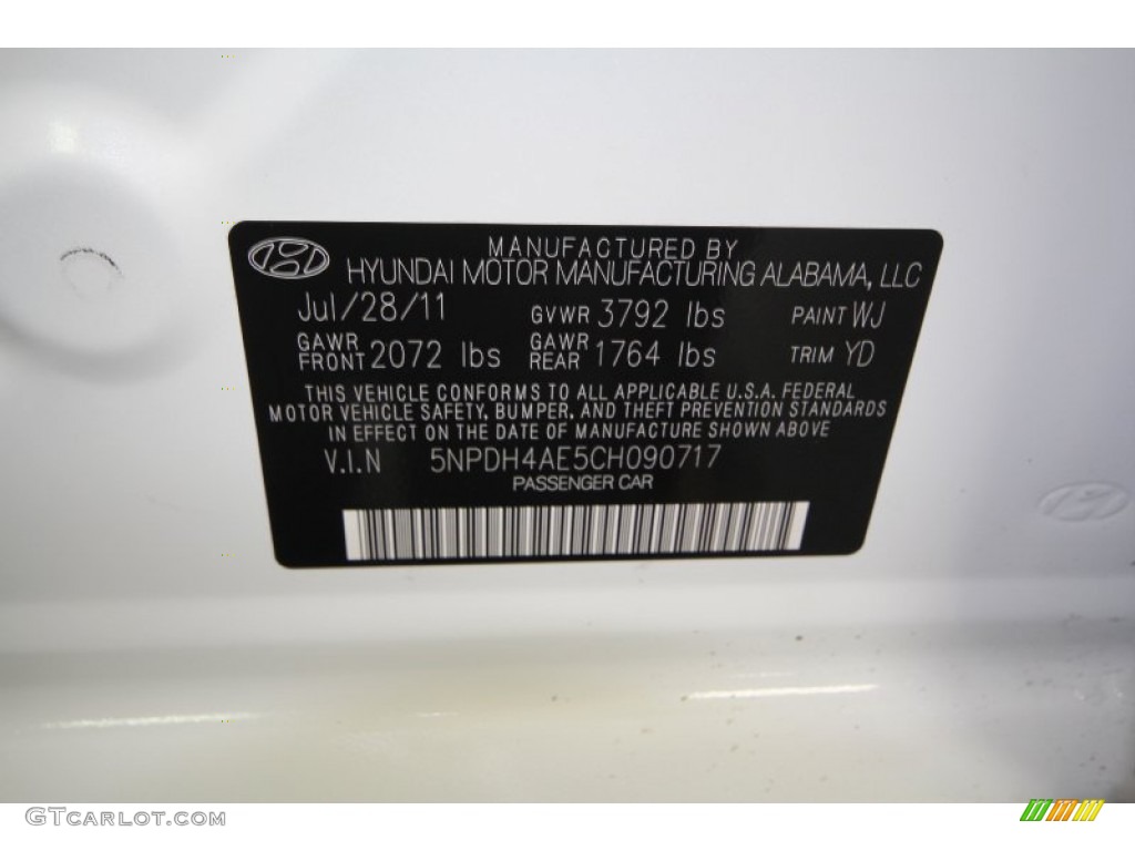 2012 Elantra GLS - Shimmering White / Beige photo #10