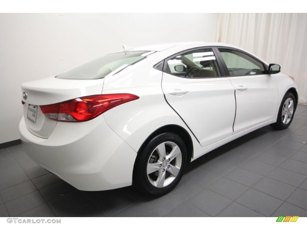 2012 Elantra GLS - Shimmering White / Beige photo #12