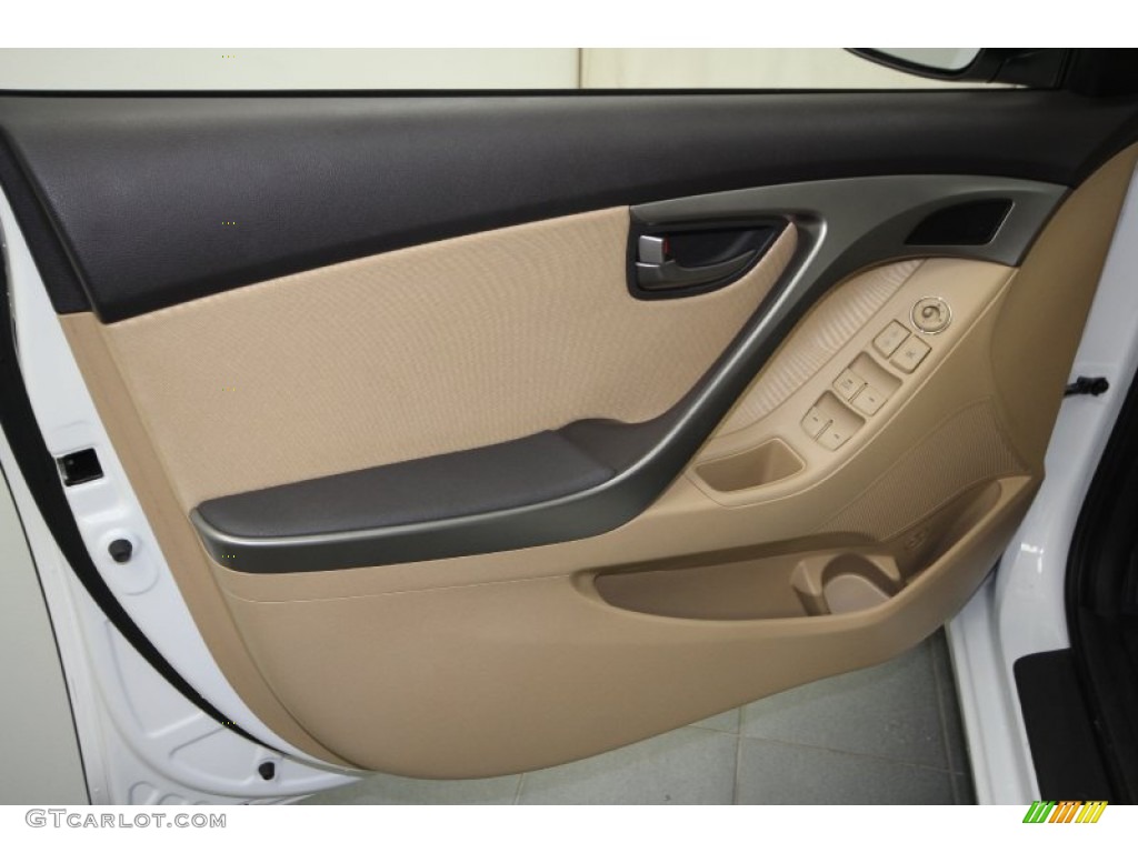 2012 Elantra GLS - Shimmering White / Beige photo #16