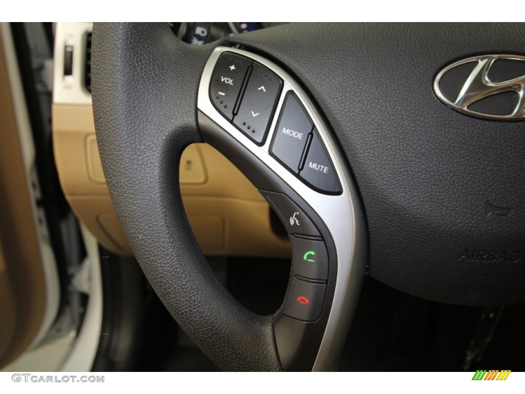 2012 Elantra GLS - Shimmering White / Beige photo #26