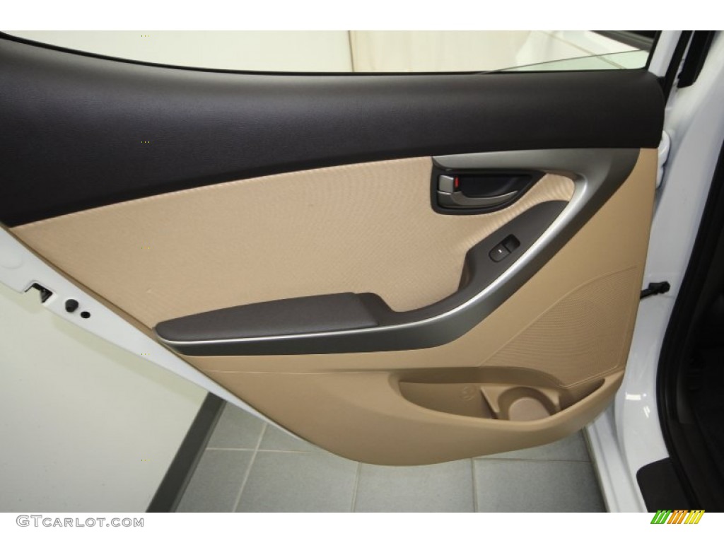 2012 Elantra GLS - Shimmering White / Beige photo #29