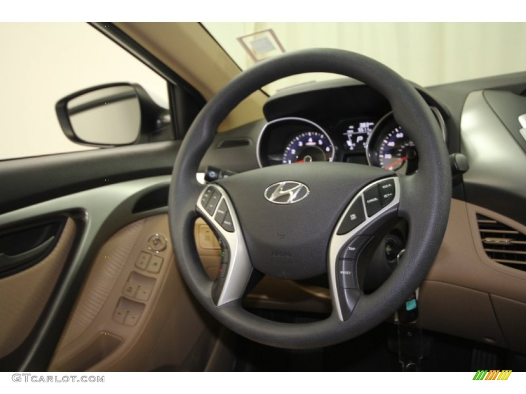 2012 Elantra GLS - Shimmering White / Beige photo #30
