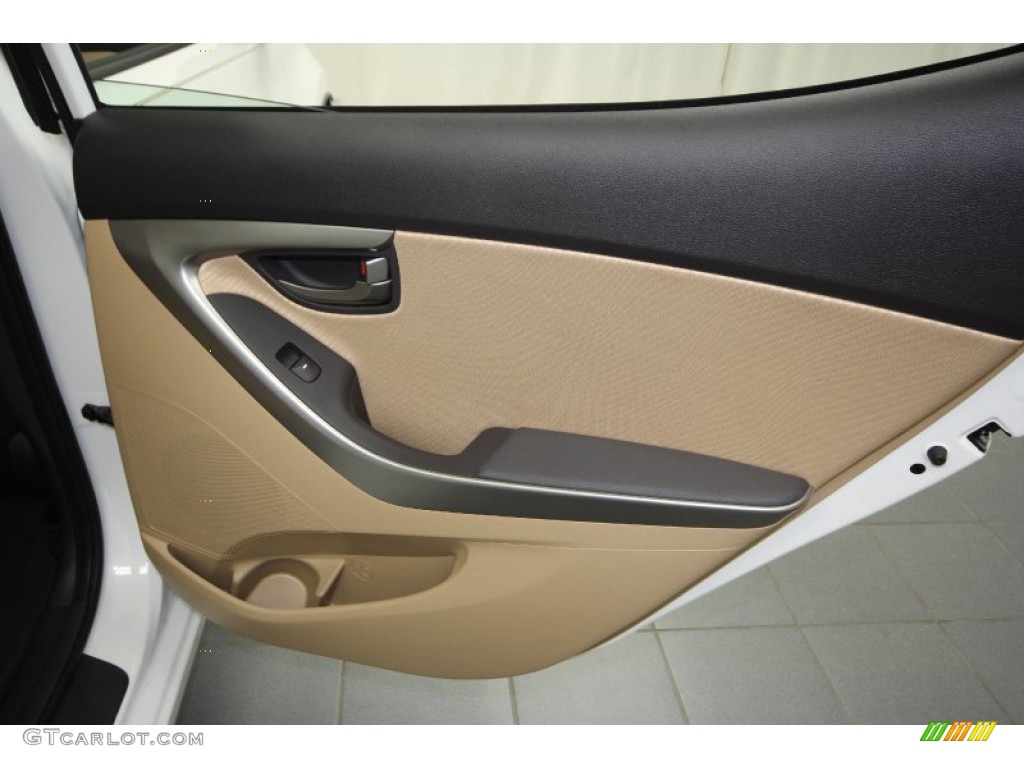 2012 Elantra GLS - Shimmering White / Beige photo #33