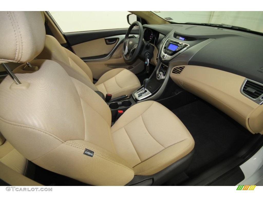 2012 Elantra GLS - Shimmering White / Beige photo #35