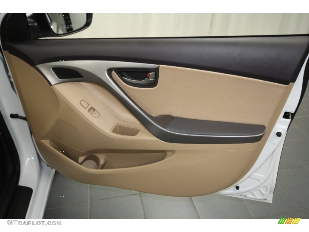 2012 Elantra GLS - Shimmering White / Beige photo #36