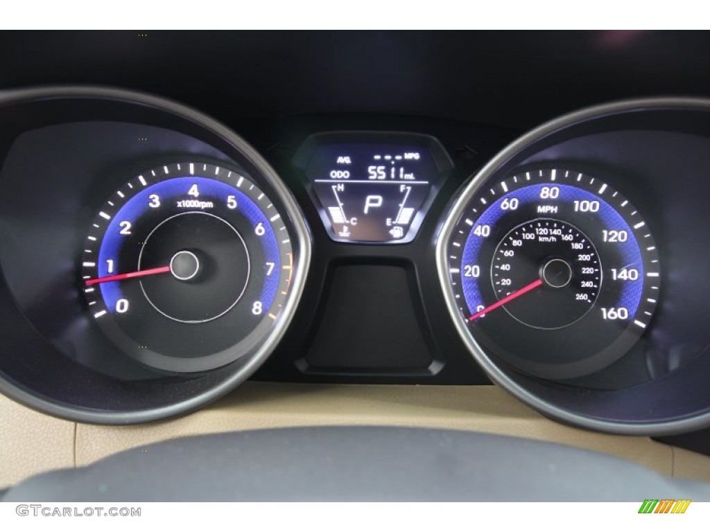 2012 Elantra GLS - Shimmering White / Beige photo #40