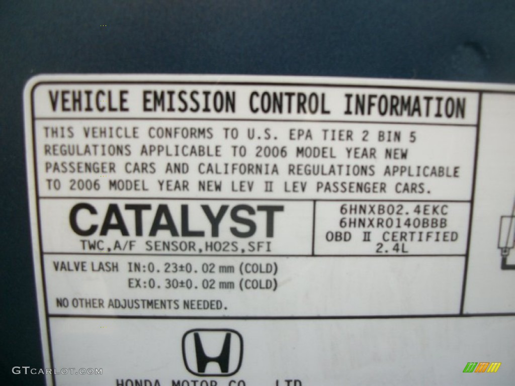 2006 Honda Element EX-P AWD Info Tag Photos