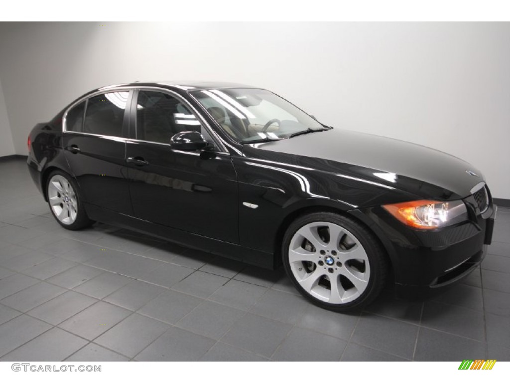 2008 3 Series 335i Sedan - Jet Black / Beige photo #8