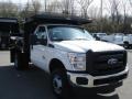 2011 Oxford White Ford F350 Super Duty XL Regular Cab 4x4 Chassis Dump Truck  photo #2