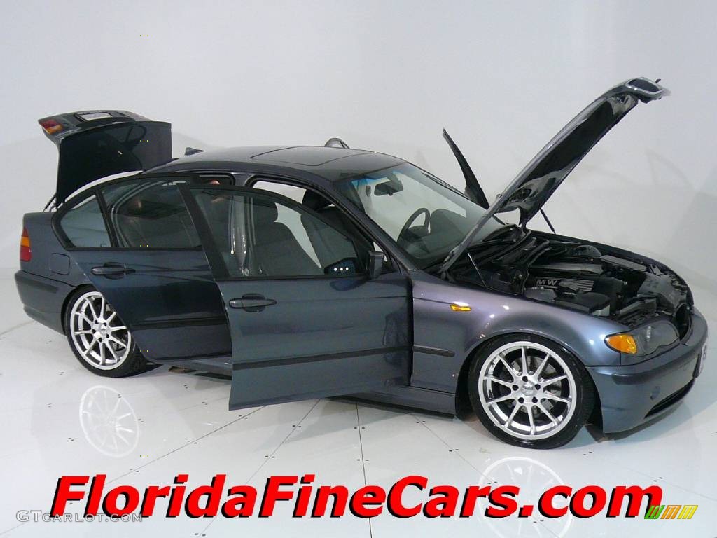 2002 3 Series 325i Sedan - Steel Grey Metallic / Black photo #5