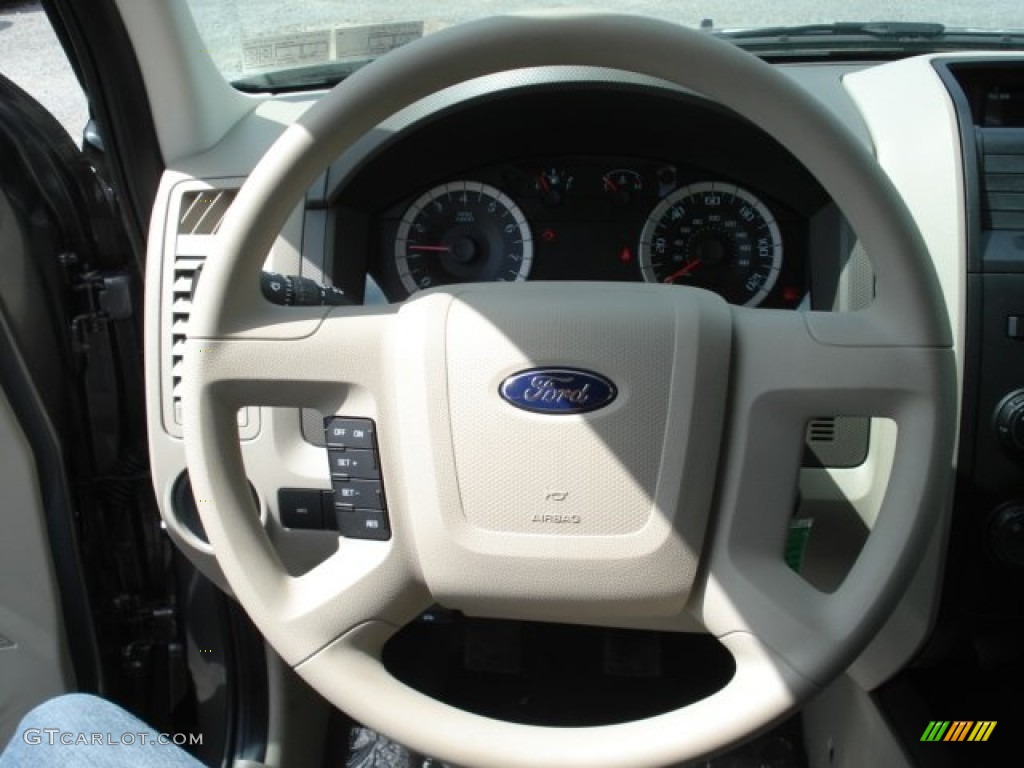2012 Ford Escape XLS Stone Steering Wheel Photo #63274447