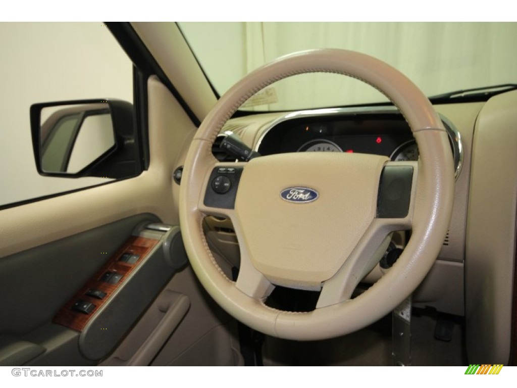 2006 Ford Explorer Eddie Bauer 4x4 Camel/Stone Steering Wheel Photo #63276880