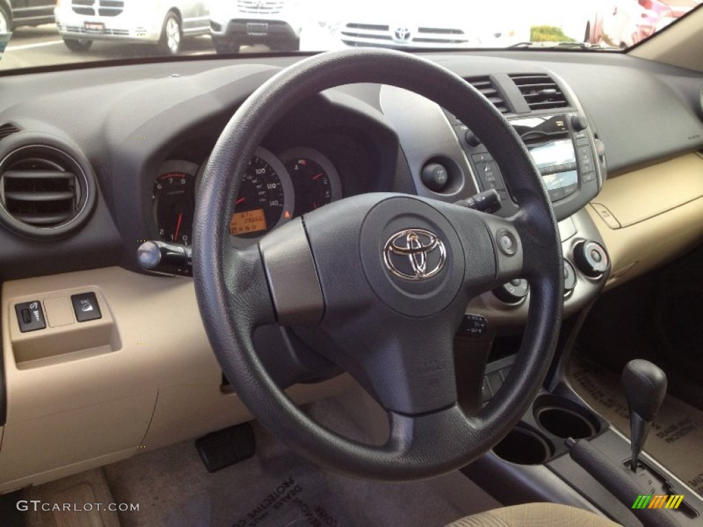 2010 Toyota RAV4 I4 4WD Sand Beige Steering Wheel Photo #63277513