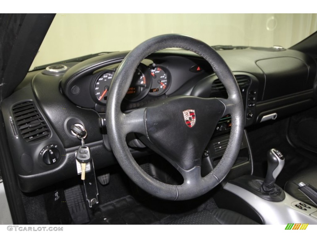2003 Porsche Boxster Standard Boxster Model Black Steering Wheel Photo #63278764