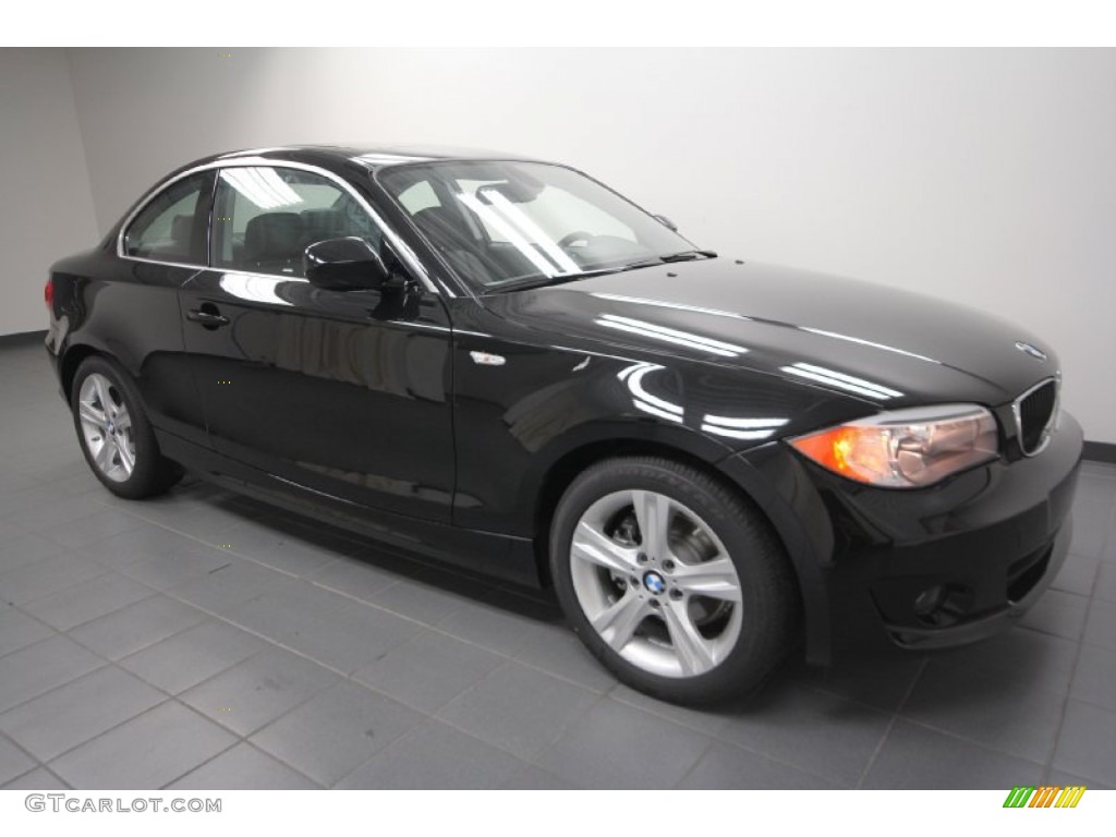 2012 1 Series 128i Coupe - Black Sapphire Metallic / Black photo #6