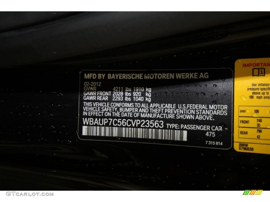 2012 1 Series 128i Coupe - Black Sapphire Metallic / Black photo #10