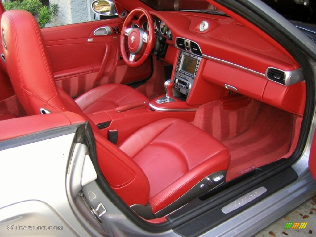 2008 Porsche 911 Turbo Cabriolet Carrera Red Dashboard Photo #63282829