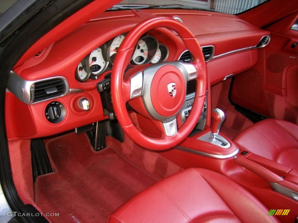 2008 Porsche 911 Turbo Cabriolet Carrera Red Dashboard Photo #63282856