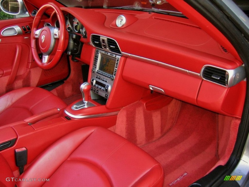 2008 Porsche 911 Turbo Cabriolet Carrera Red Dashboard Photo #63282865