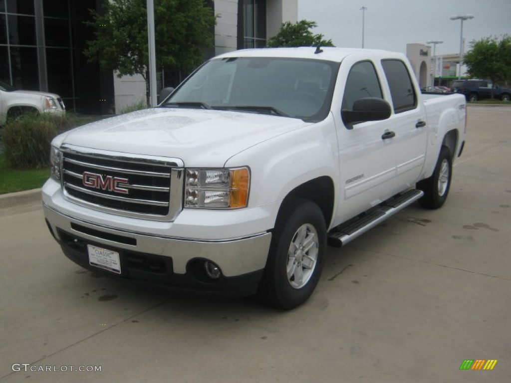 2012 Sierra 1500 SLE Crew Cab 4x4 - Summit White / Ebony photo #1