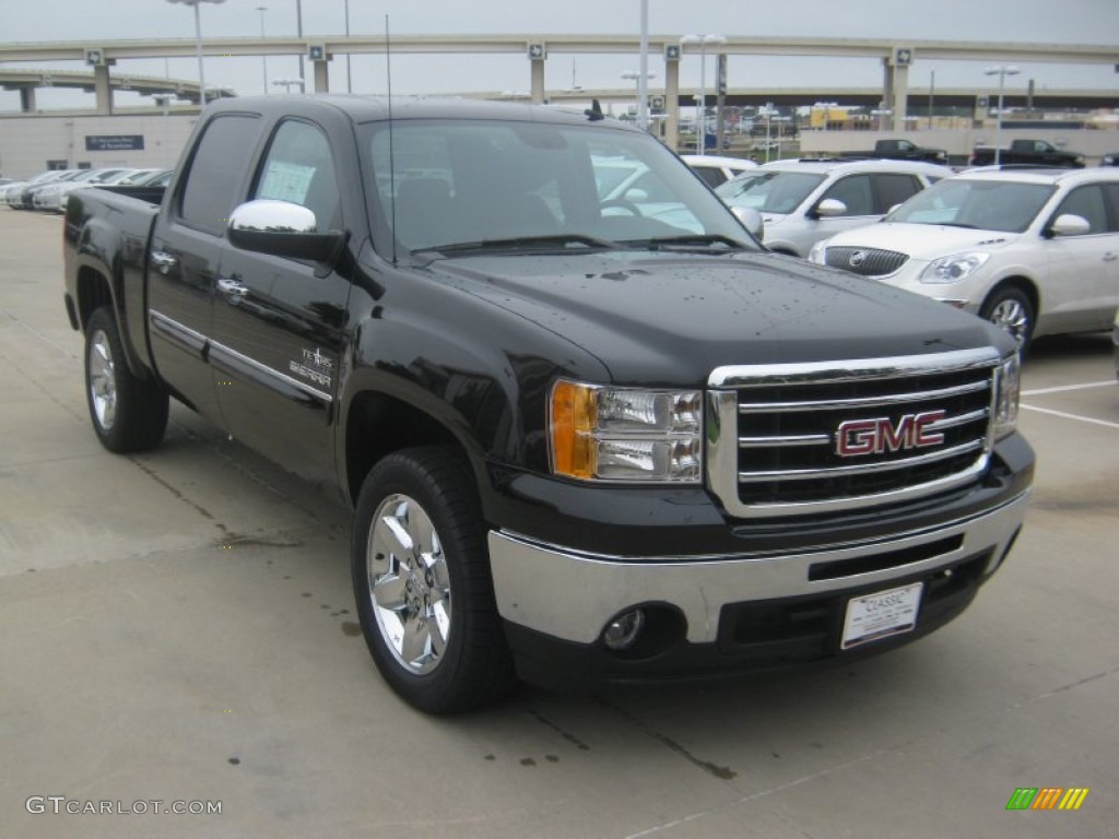 2012 Sierra 1500 SLE Crew Cab - Onyx Black / Ebony photo #7