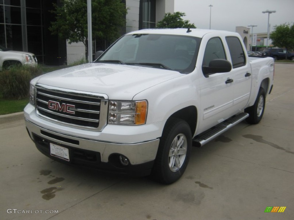 2012 Sierra 1500 SLE Crew Cab 4x4 - Summit White / Ebony photo #1