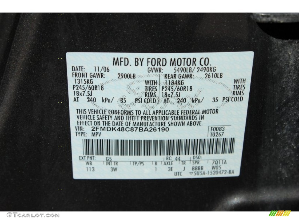 2007 Edge Color Code G5 for Carbon Metallic Photo #63287032