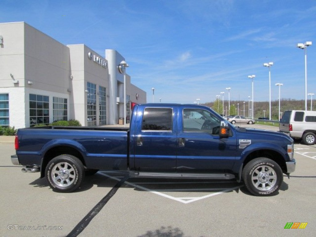 Dark Blue Pearl Metallic 2008 Ford F250 Super Duty Lariat Crew Cab 4x4 Exterior Photo #63288184