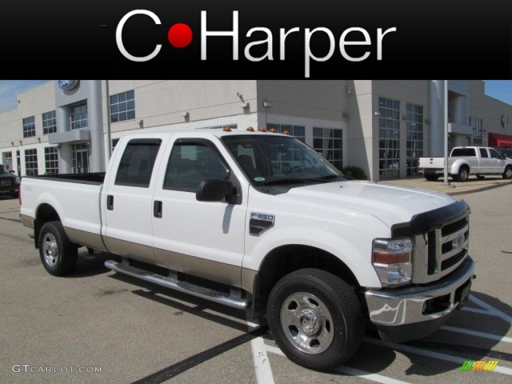 2008 F350 Super Duty XLT Crew Cab 4x4 - Oxford White / Camel photo #1