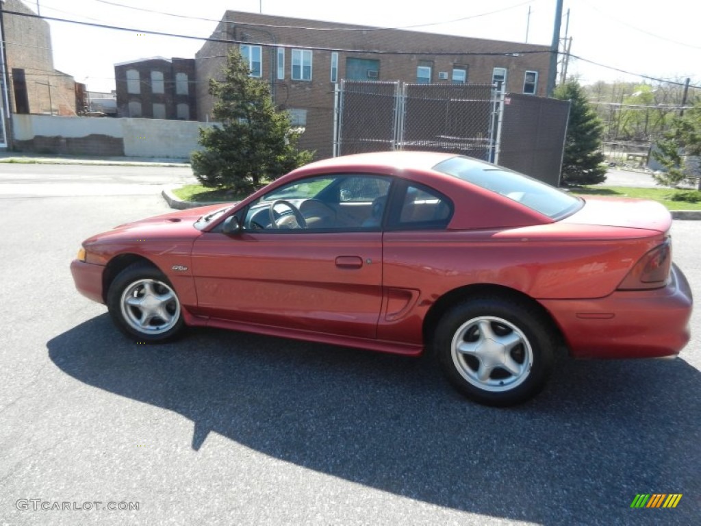 1998 Mustang GT Coupe - Laser Red / Saddle photo #13