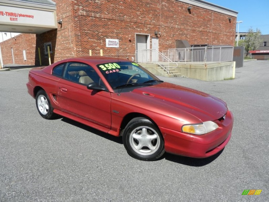 1998 Mustang GT Coupe - Laser Red / Saddle photo #14