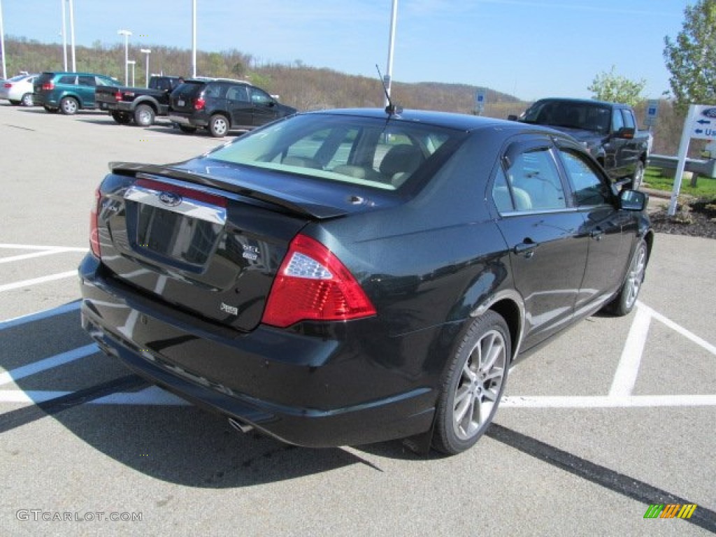 2010 Fusion SEL V6 AWD - Atlantis Green Metallic / Camel photo #10