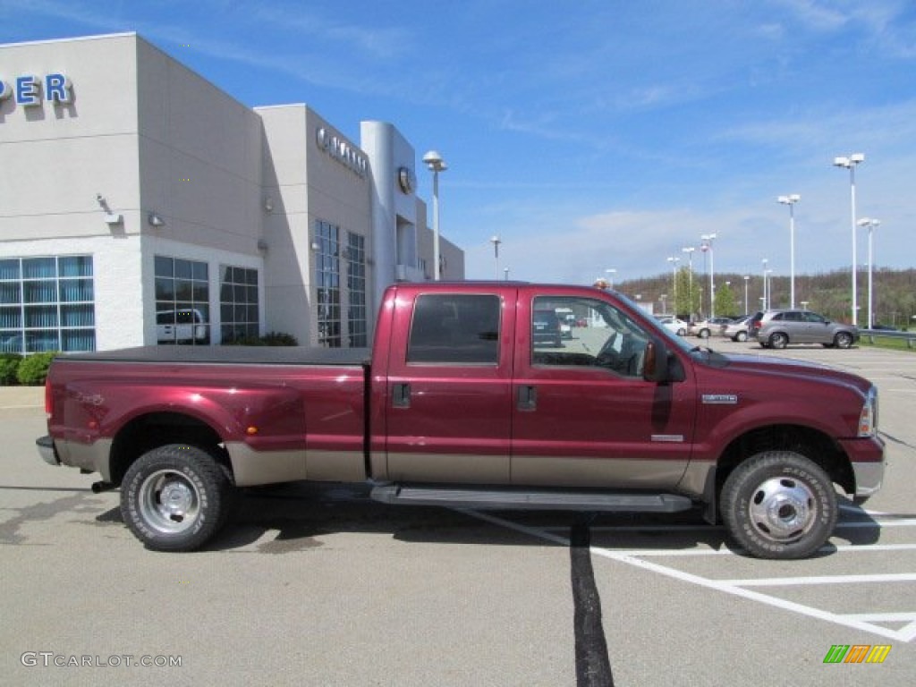 Dark Toreador Red Metallic 2006 Ford F350 Super Duty Lariat Crew Cab 4x4 Dually Exterior Photo #63289489