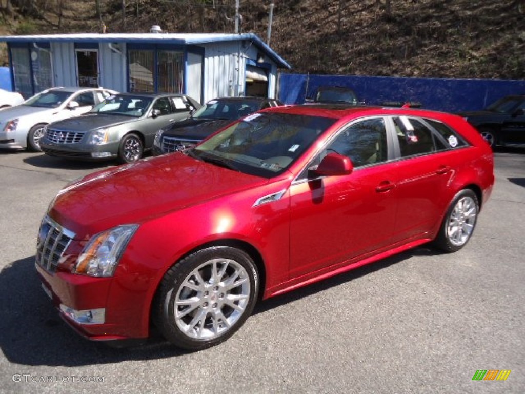 2012 CTS 4 3.6 AWD Sport Wagon - Crystal Red Tintcoat / Cashmere/Cocoa photo #1