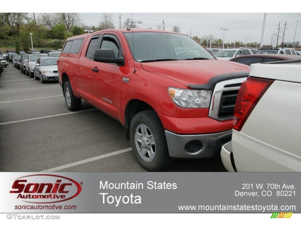 2010 Tundra Double Cab 4x4 - Radiant Red / Graphite Gray photo #1