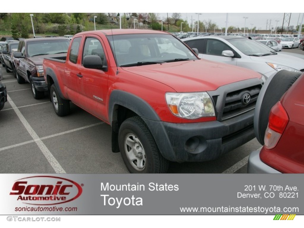 2008 Tacoma V6 Access Cab 4x4 - Radiant Red / Graphite Gray photo #1