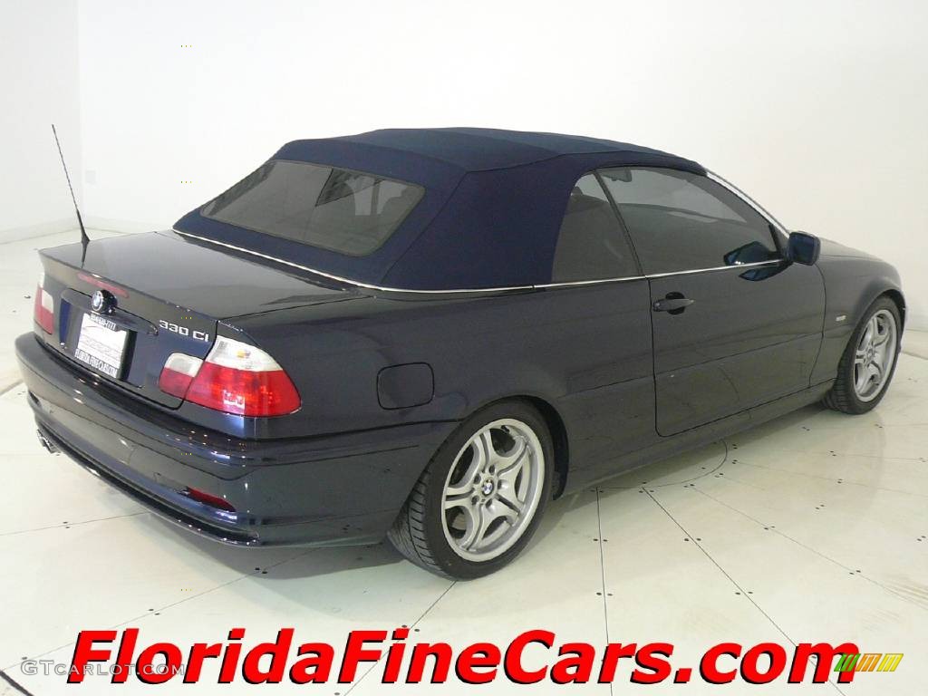 2002 3 Series 330i Convertible - Orient Blue Metallic / Grey photo #9