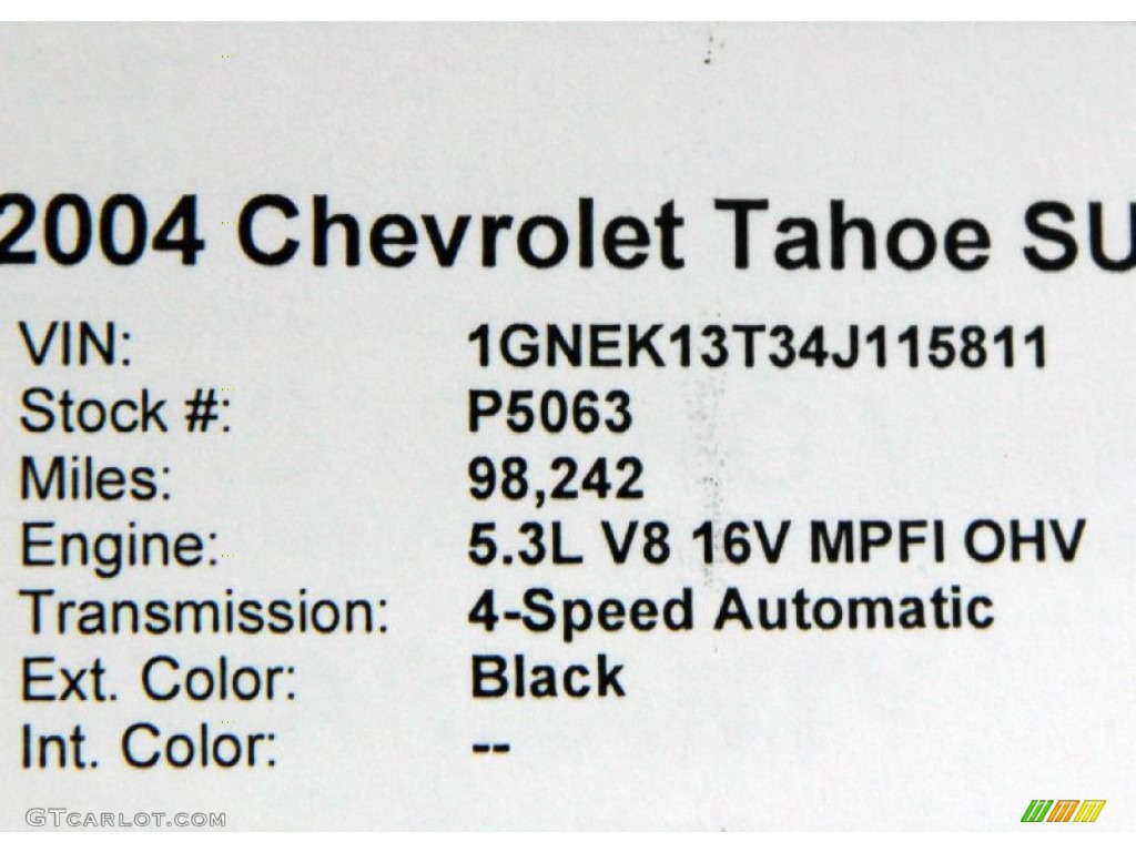 2004 Tahoe LS 4x4 - Black / Gray/Dark Charcoal photo #22