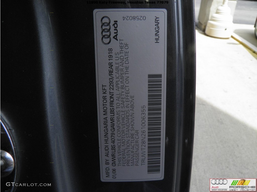 2006 TT 1.8T quattro Roadster - Dolomite Grey Pearl Effect / Amber Red photo #28
