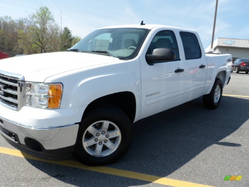 2012 Sierra 1500 SLE Crew Cab 4x4 - Summit White / Dark Titanium/Light Titanium photo #1