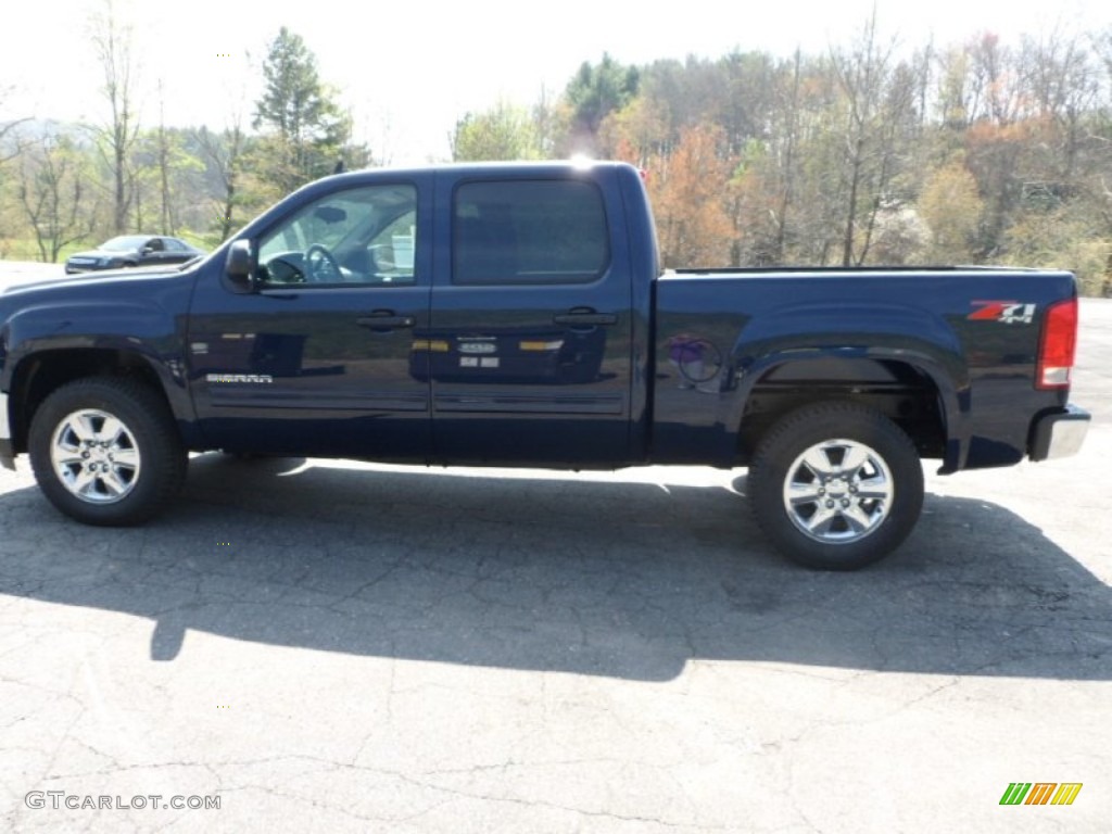 2012 Sierra 1500 SLE Crew Cab 4x4 - Midnight Blue Metallic / Ebony photo #7