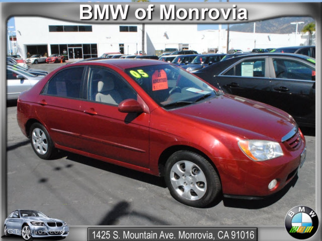 2005 Radiant Red Kia Spectra EX Sedan 63242951 Car