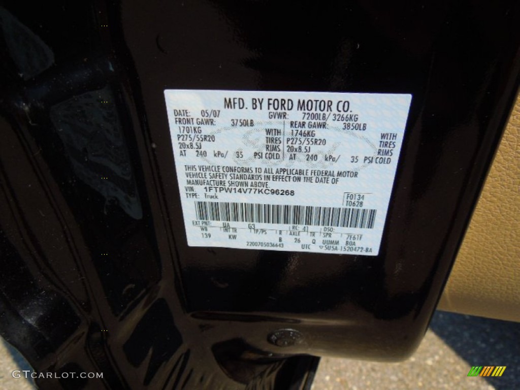 2007 F150 Color Code UA for Black Photo #63309950