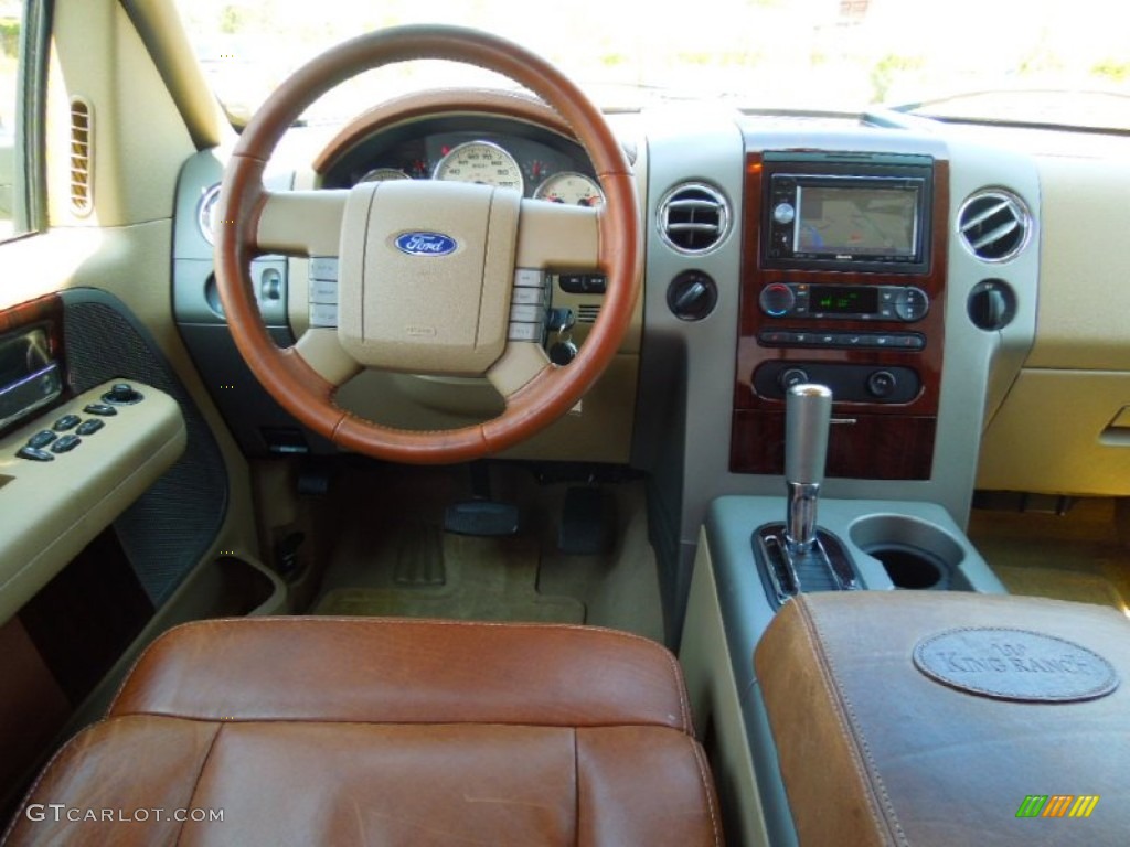 2007 Ford F150 King Ranch SuperCrew 4x4 Castano Brown Leather Dashboard Photo #63310031