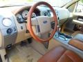 Castano Brown Leather 2007 Ford F150 King Ranch SuperCrew 4x4 Steering Wheel