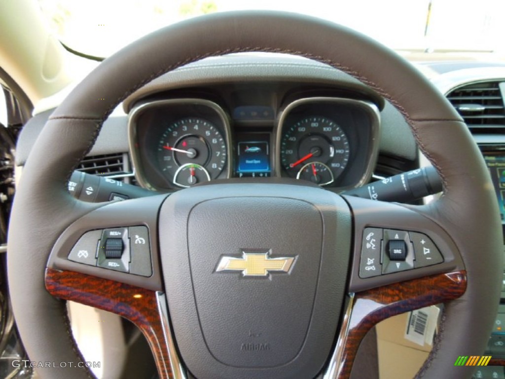 2013 Chevrolet Malibu ECO Cocoa/Light Neutral Steering Wheel Photo #63310850
