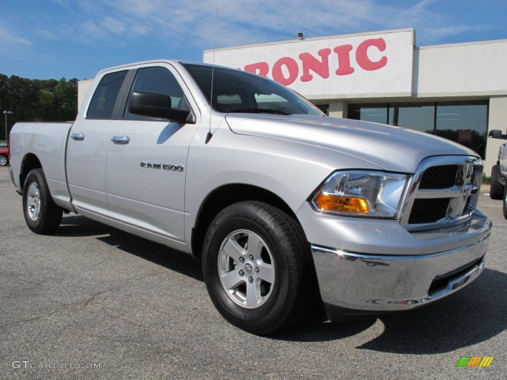 2012 Ram 1500 SLT Quad Cab - Bright Silver Metallic / Dark Slate Gray photo #1