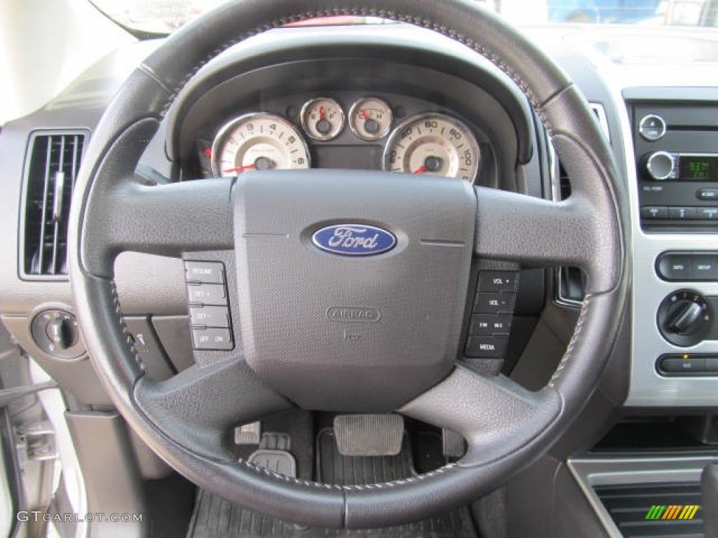 2009 Ford Edge SEL AWD Medium Light Stone Steering Wheel Photo #63317690