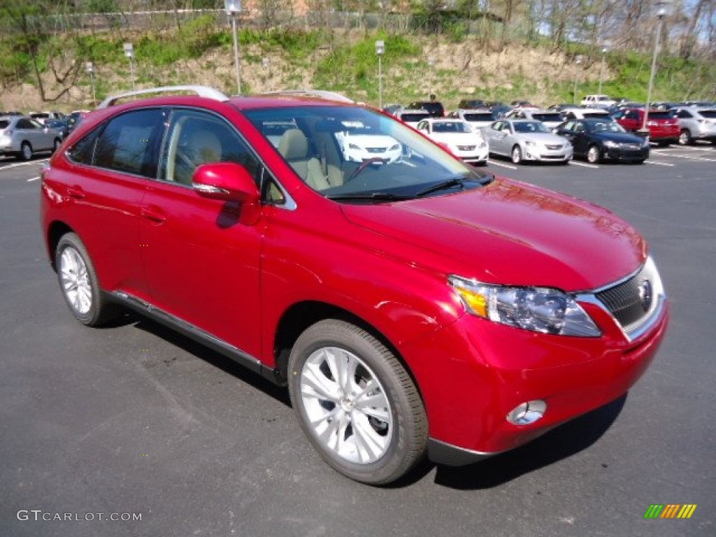 2012 RX 450h AWD Hybrid - Matador Red Metallic / Parchment photo #6