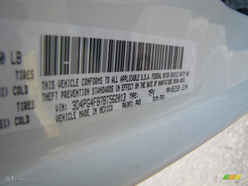 2011 Dodge Journey Express Color Code Photos